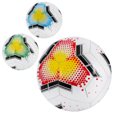 М'яч футбольний EV-3350 (30шт) розмір 5, ПВХ 1,8мм, 290-300г, 3 кольори, в кульку