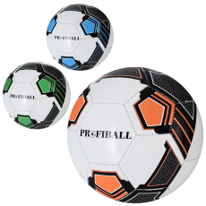 М'яч футбольний EV-3363 (30шт) розмір 5, ПВХ 1,8мм, 300г, 3 кольори, в пакеті