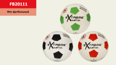 Мяч футбольный FB20111 (30 шт) Extreme motion,№5,резиновый, 380 грамм, MIX 3 цвета, допол.: сетка+иг