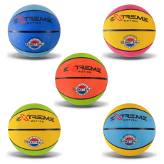 М'яч баскетбольний  арт. BB1485 (50шт)Extreme Motion  №7, Гума, 520 грам, 5 кольорів,сітка+голка(КІ)