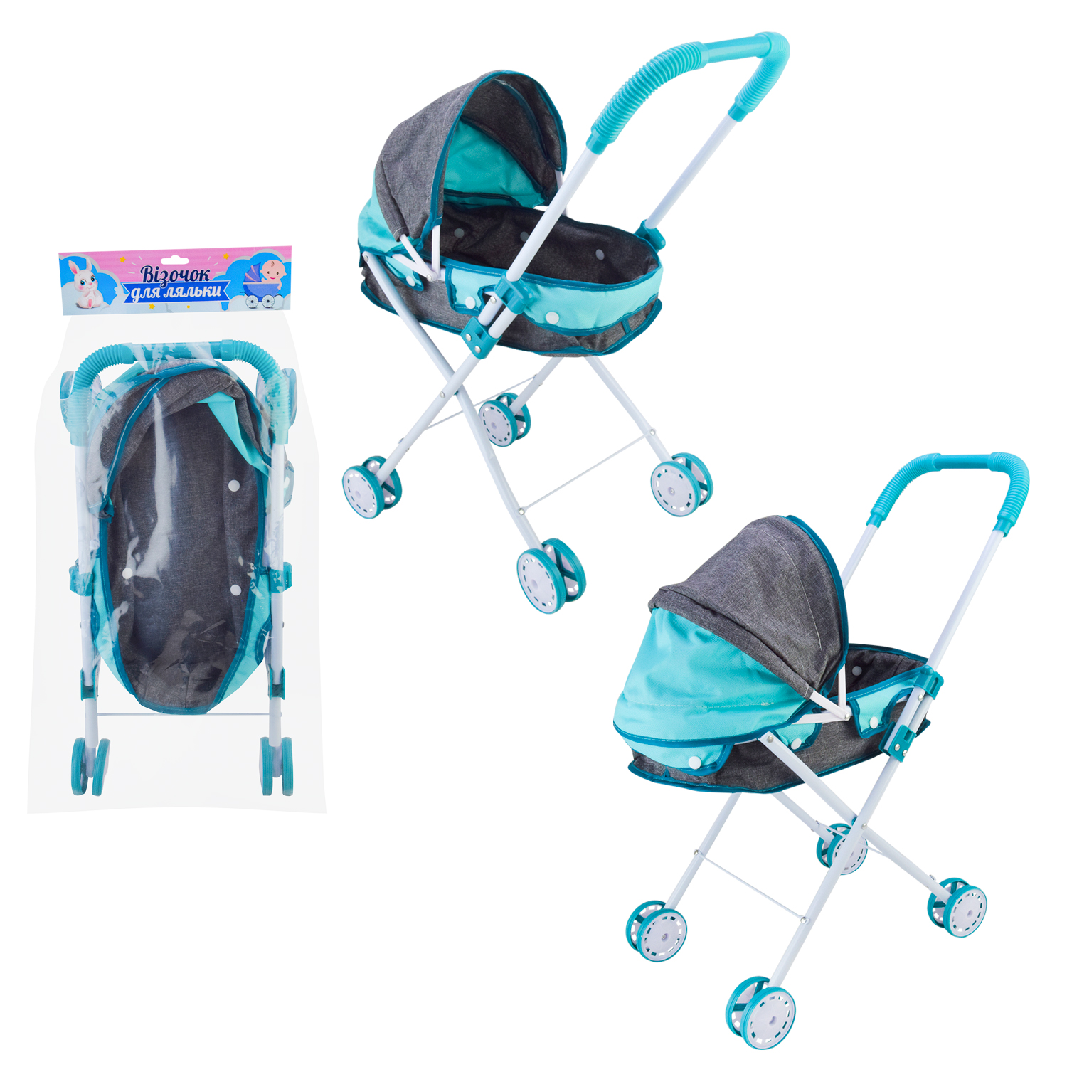 Візочок арт. 918-15 (24шт/2) для ляльки, зимова р-р візочка 36*48*52 пакет 36*60см(КІ)