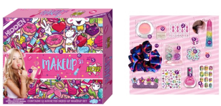 Розпаковка арт. T247 (24шт/4) косметика та аксесуари для волосся короб. 35*5*30 см(КІ)