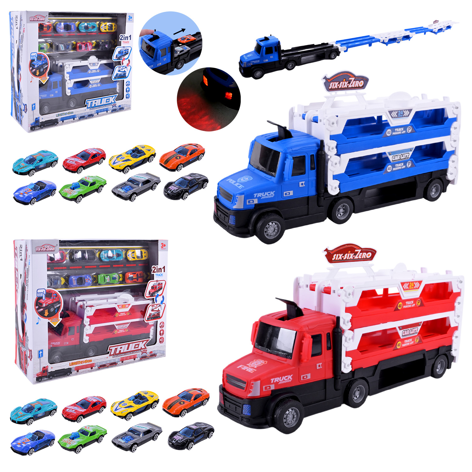Трейлер арт.660-S39/660-S40 (18шт/2)батар.2 види,світло,звук,машинки у наборі, короб. 39,5*12,5*(КІ)