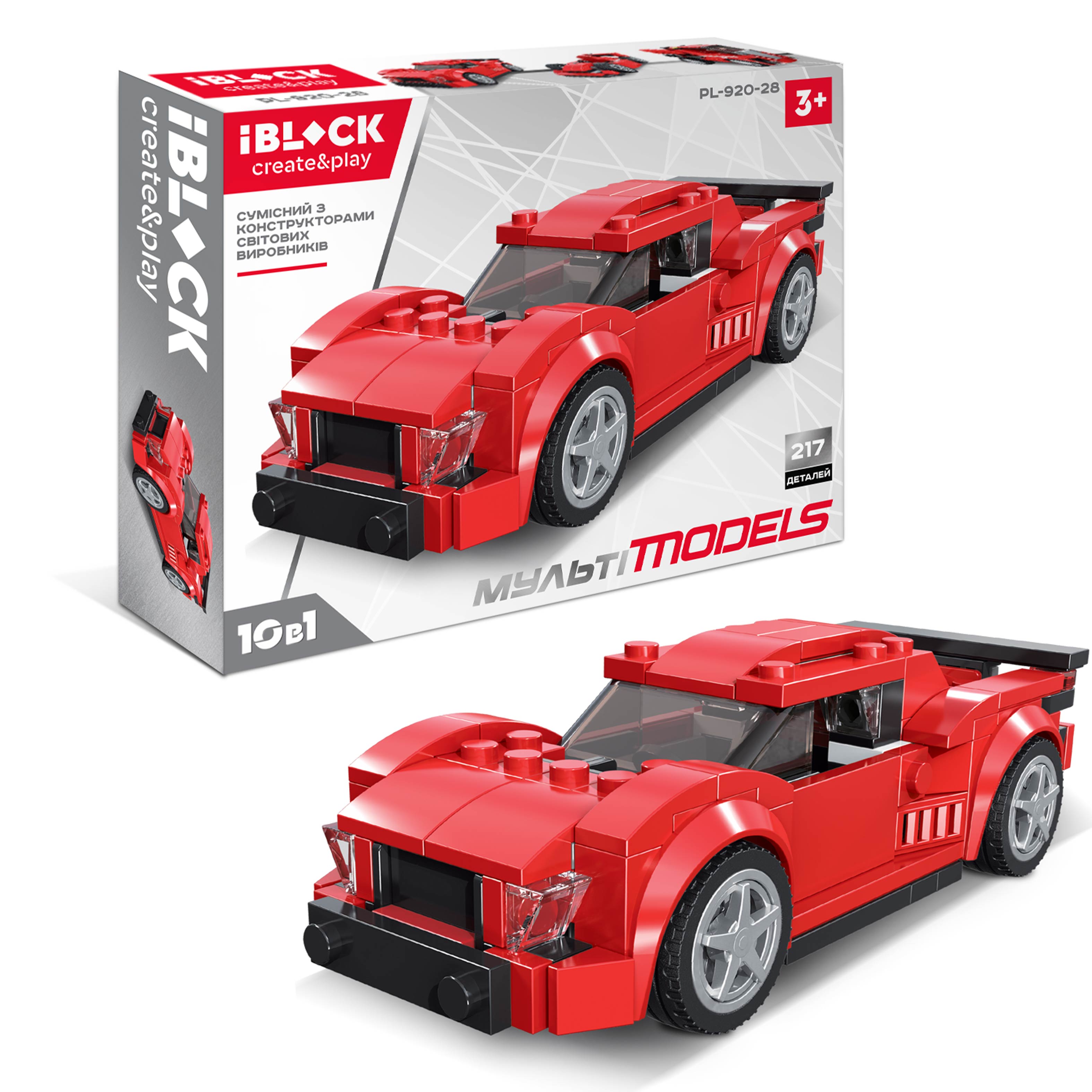 Конструктор IBLOCK арт. PL-920-28 (60шт/2) 10 в 1, 217дет., короб.(КІ)