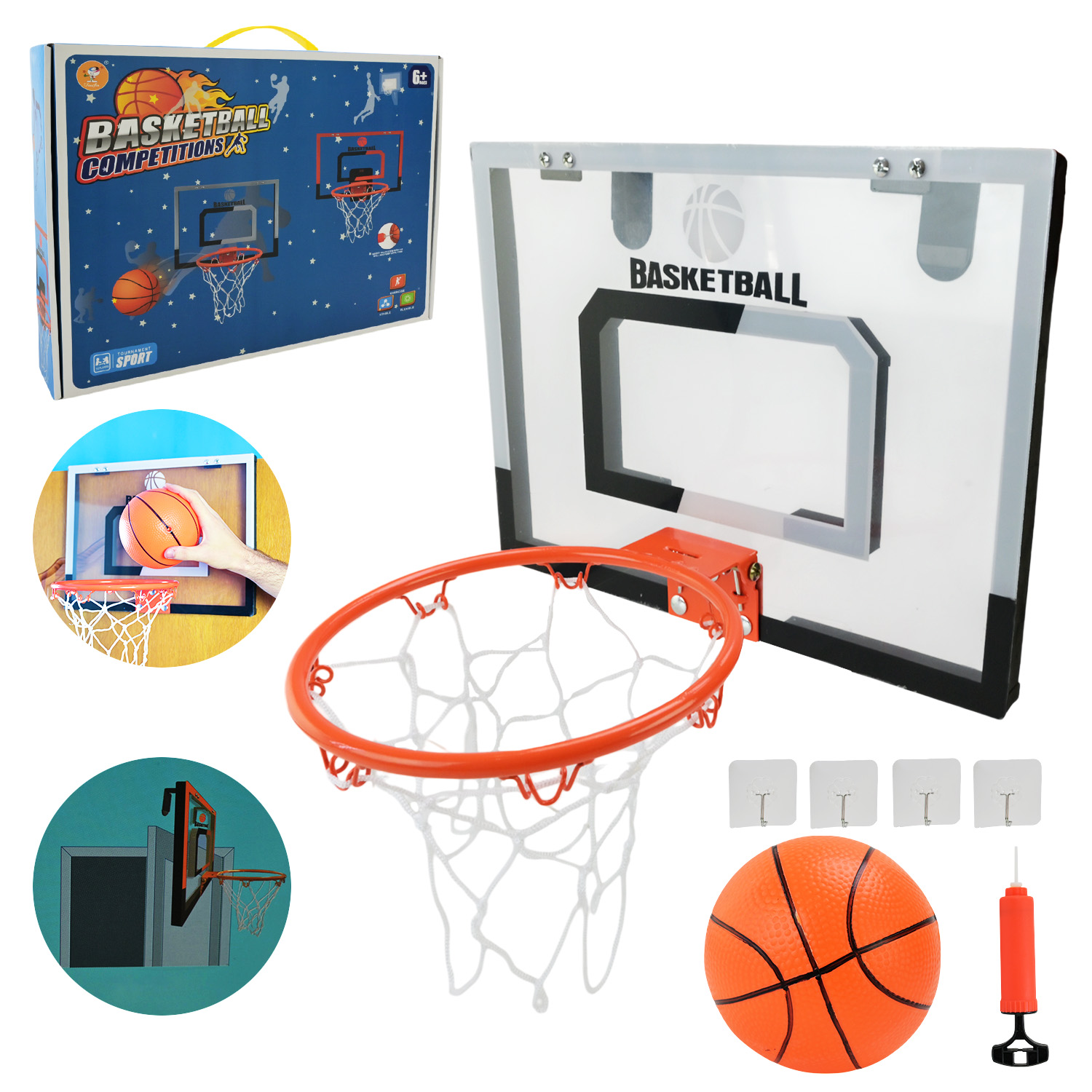 Набір для гри у баскетбол  арт. 6811-7B2 (12шт)  щит, кільце, м'яч, насос 42*7*32 см(КІ)
