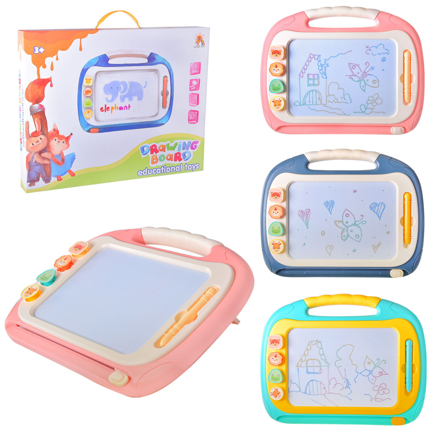 Дошка для малювання арт. KD003 (24шт/2), 3 кольора, короб. 47*37*5,2 см(КІ)