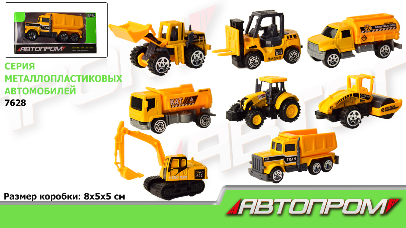 Машина метал. 7628 (288шт/2)  8 видов, в кор. 8*5*5см(КИ)