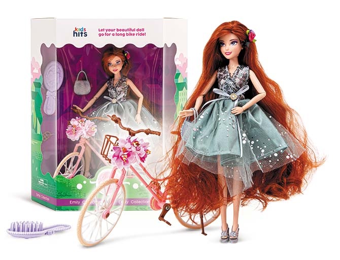 Лялька арт. KH23/020 (24шт/2) Emily Romantic з велосипедом короб. 30*34*10 см(КІ)