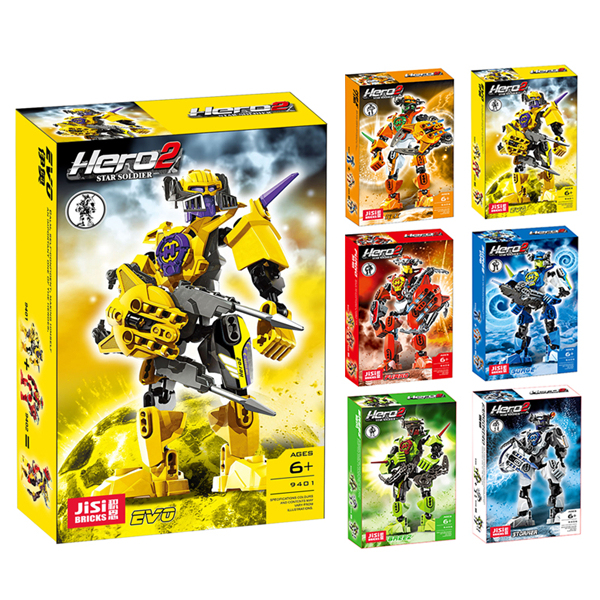 Конструктор 94B (96/2шт) герои Hero2, 6 видів , на шарнірах, в коробці (22*14*6 см) 		