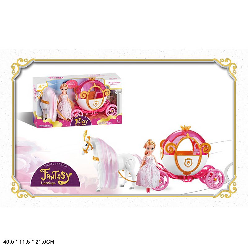 Карета арт. 121A (28шт/2)  батар. лоша ходить, лялька короб. 40*11*21(КІ)