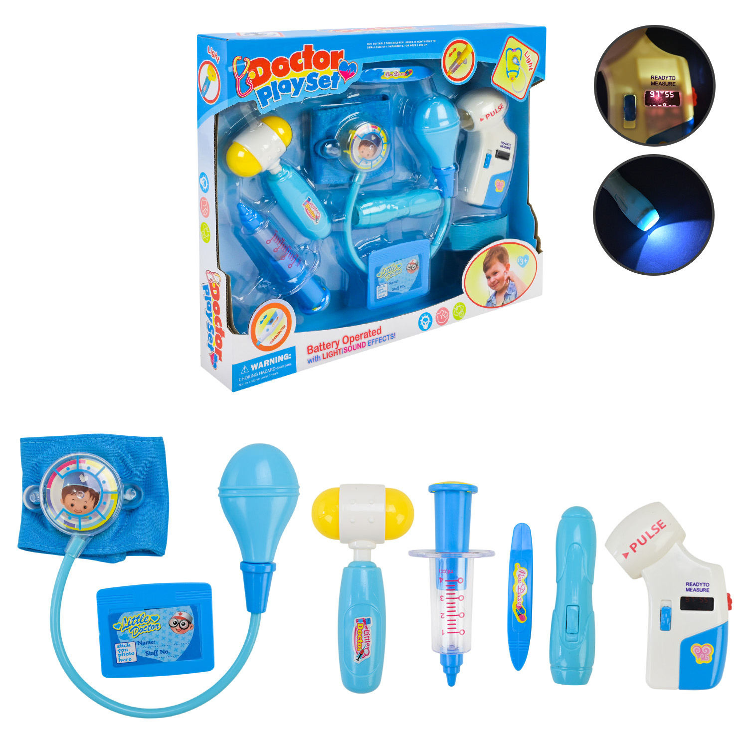 Лікар набір арт. RX-815C (8012C) (60шт/2)  батар.,світло, звук, 8 предметів короб. 27,5*34*5 см(КІ)