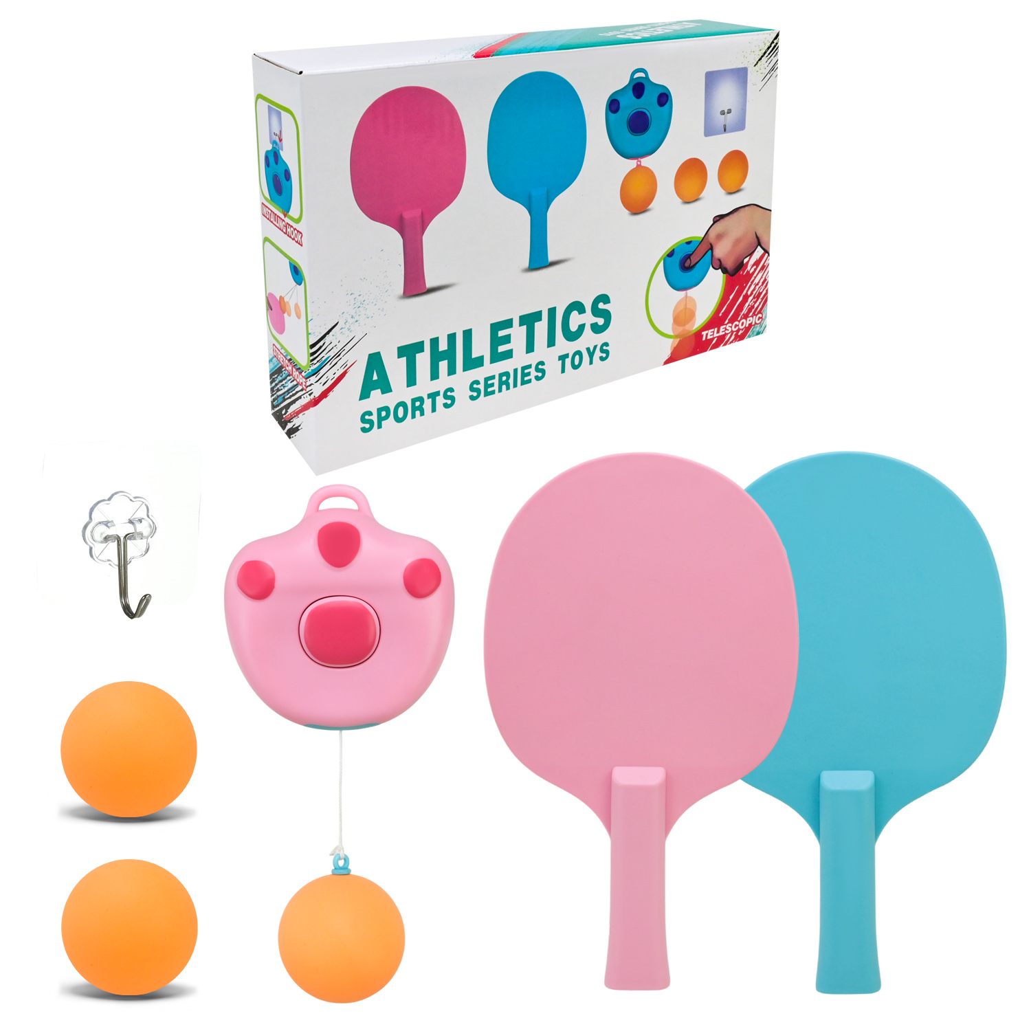 Теніс  арт. 9866 (96шт/2)  2 ракетки, 2 підвіски,2 м'яча 24,5*5*16 см у кор.(КІ)