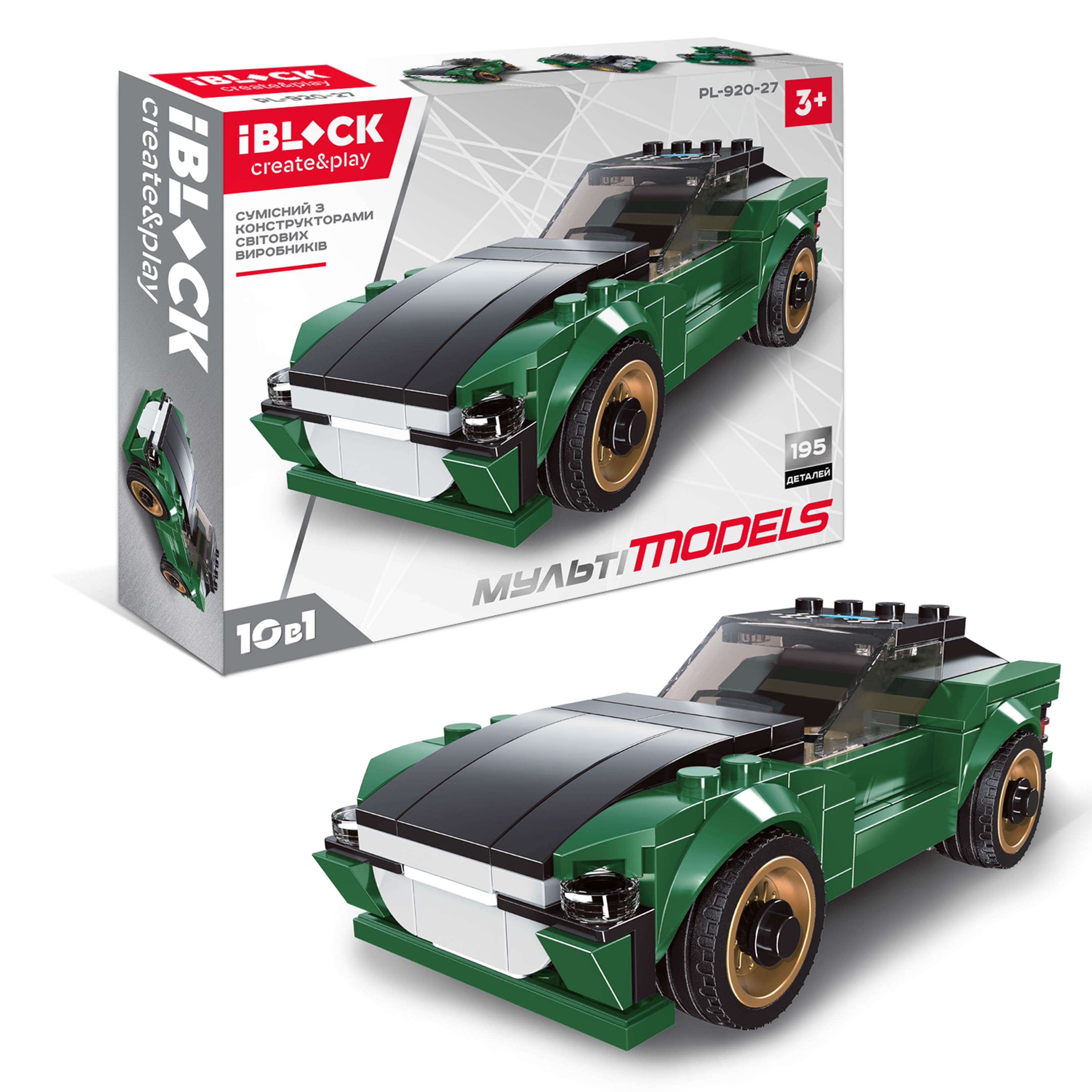 Конструктор IBLOCK арт. PL-920-27 (60шт/2) 10 в 1,195дет., короб.(КІ)