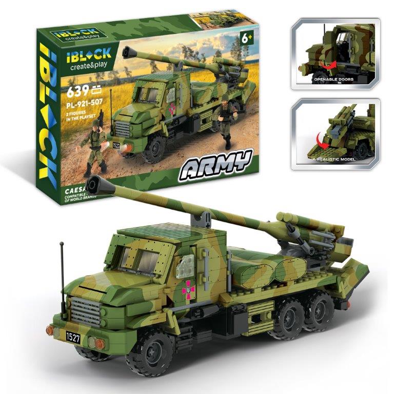 Конструктор IBLOCK арт. PL-921-507 (12шт) Армія  CAESAR, 639 дет, 2 фігурки, короб. 46*29*6,4см(КІ)