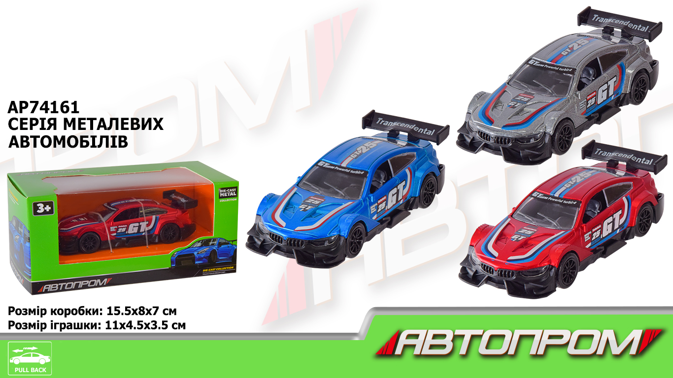 Машина мет. арт.  AP74161 (96шт/2) 1:36,3 кольора,короб.15*8*7см(КІ)