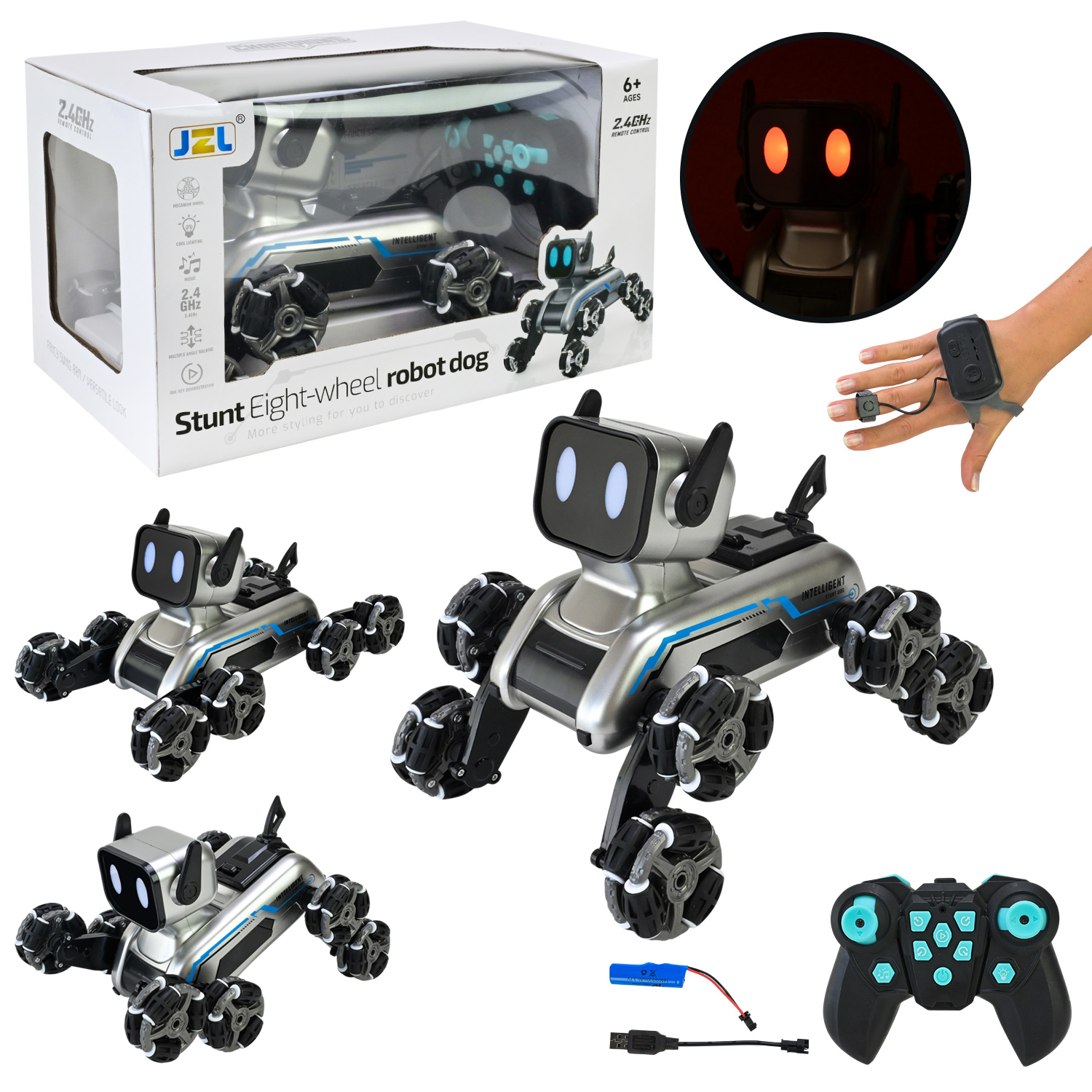 Робот-собака р/к арт.2950-1(18шт/2)акум.свiтло,звук,2 пульти управління,у короб.31,5*18,5*17,8см(КІ)