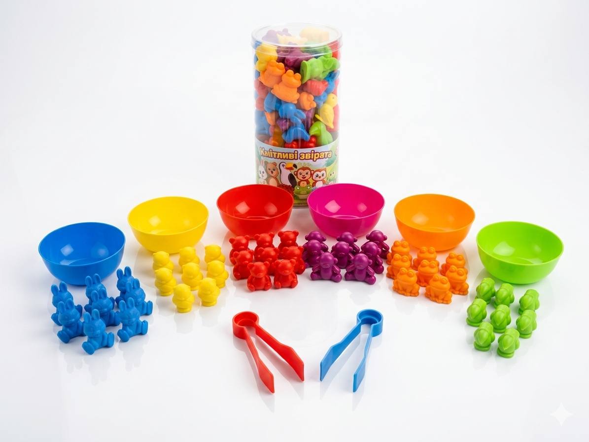 Кмітливі звірята, 56 дет. туба