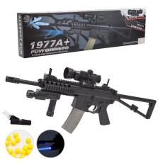 Автомат арт. 1977A+ (18шт) батар.,ліхтарик,приціл,кульки, короб. 70*22см(КІ)