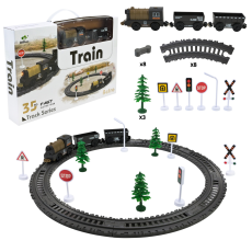 Залізниця батар арт. AU6887 (30шт/2) 35дет.,магнiт.вагончик короб.  38,5*26,5*6см(КІ)