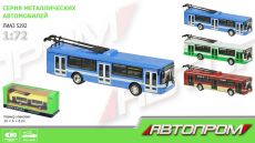 Троллейбус металл 6407ABCD (96шт/4)  в кор.20*5,7*7,7см(КИ)