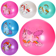 М'яч дитячий MS 3507 (120шт) 9 дюймів, малюнок (єдиноріг), 60г, 6 кольорів, 6 видів