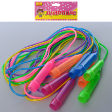 Скакалка MS 3293 (180шт) 260см, мотузка-гума, ручка-пластик, 5 кольорів