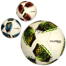 М'яч футбольний 2500-210 (30 шт) розмір 5, ПУ1, 4мм, 4 шари, 32 панелі, 400-420г, 3 кольори,