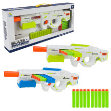 Бластер арт. 9978-1(36шт/2)2кольора, стріляє поролон.знарядами,10поролн зарядів+10знарядів короб(КІ)