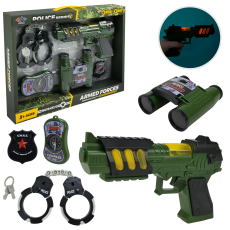 Військовий набір арт. 649-10 (36шт/2) пістолет, рація, наручники у короб.,37*27,5*5см(КІ)